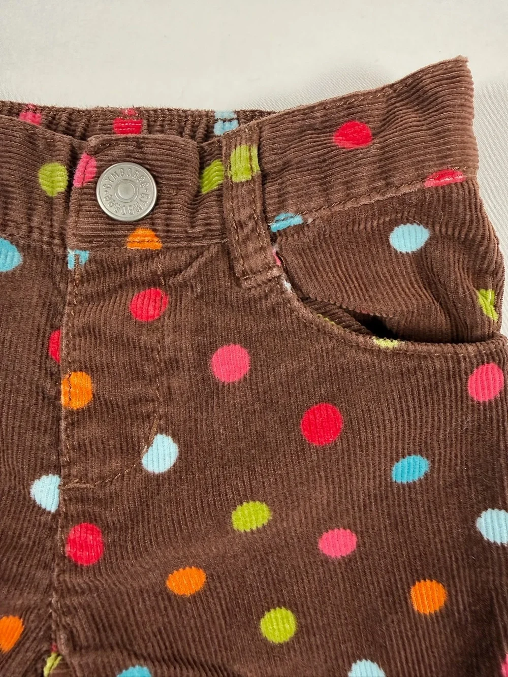 GYMBOREE Winter Polka Dot Girls Corduroy Pants Size 6-12M Bootcut Cottage 2012